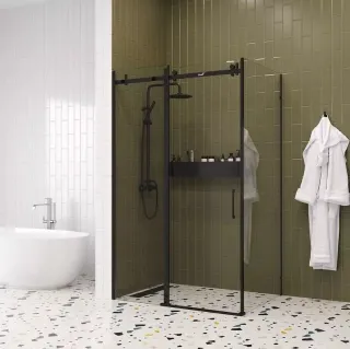 Душевой уголок Cerutti SPA CEZA'S120B черный 120х90